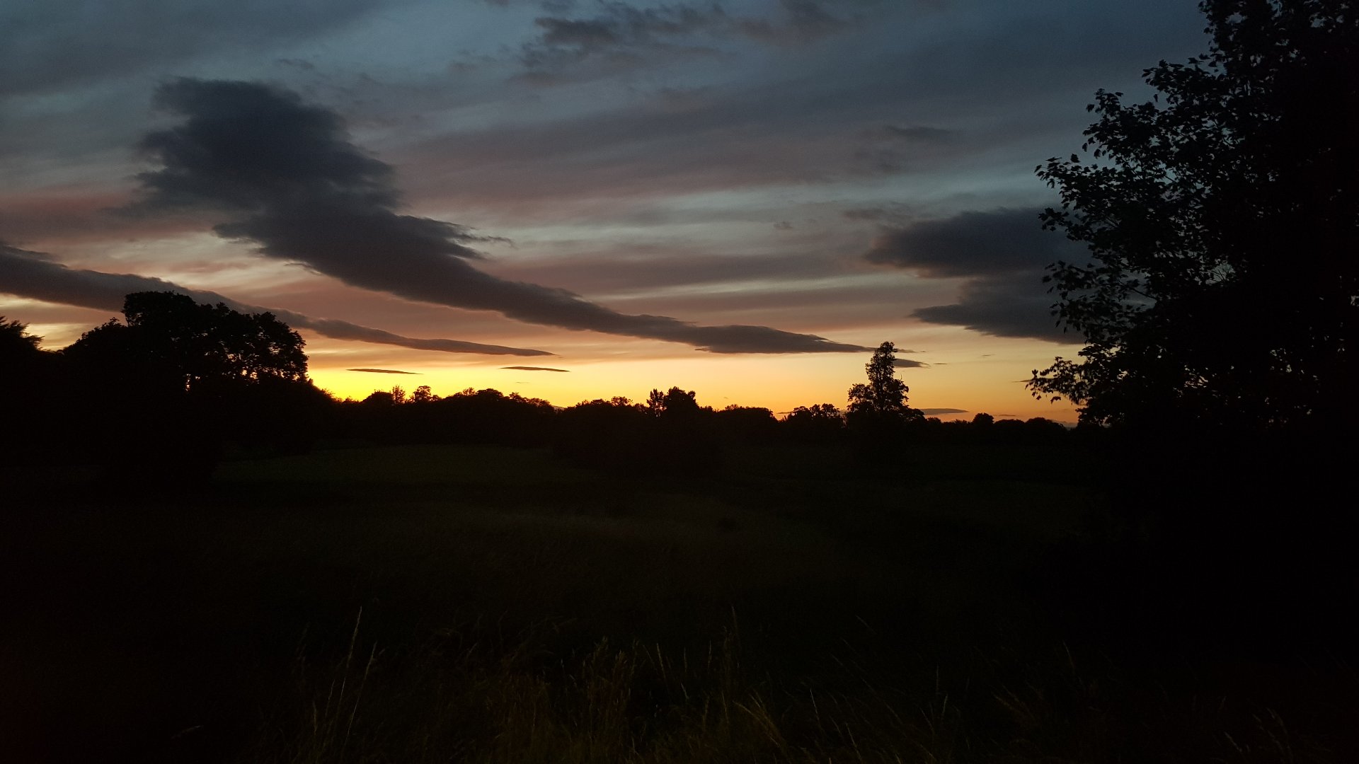 Sunset over the river